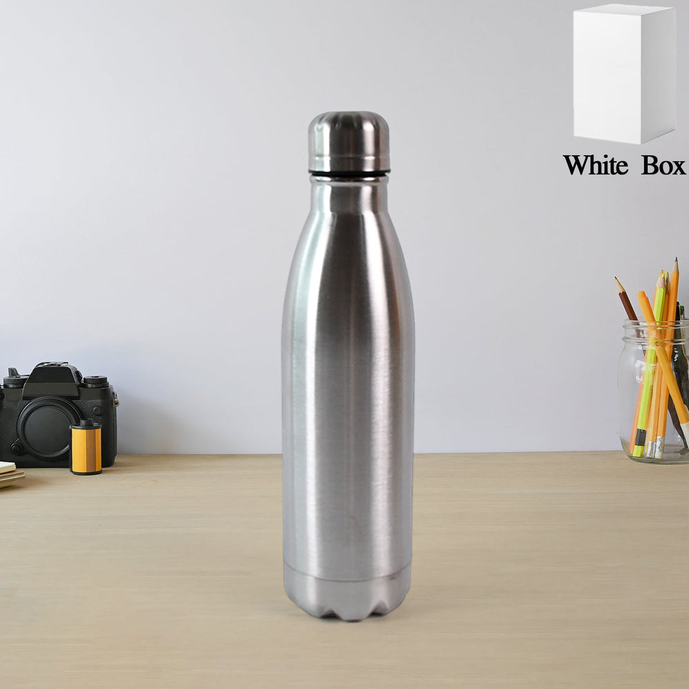 Luxe Silver Steel Water Bottle