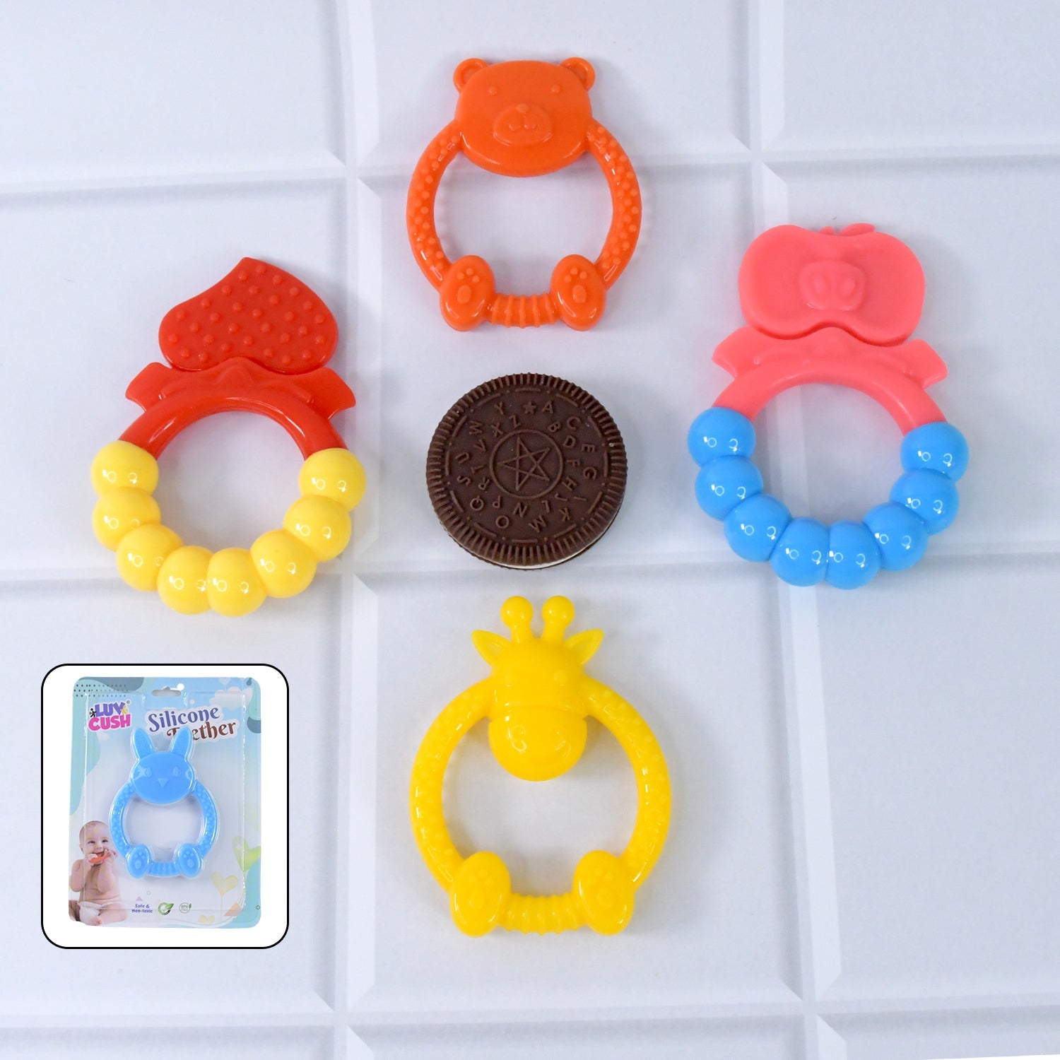 Silicone Baby Teething Toys (1 Pc / Mix Design)