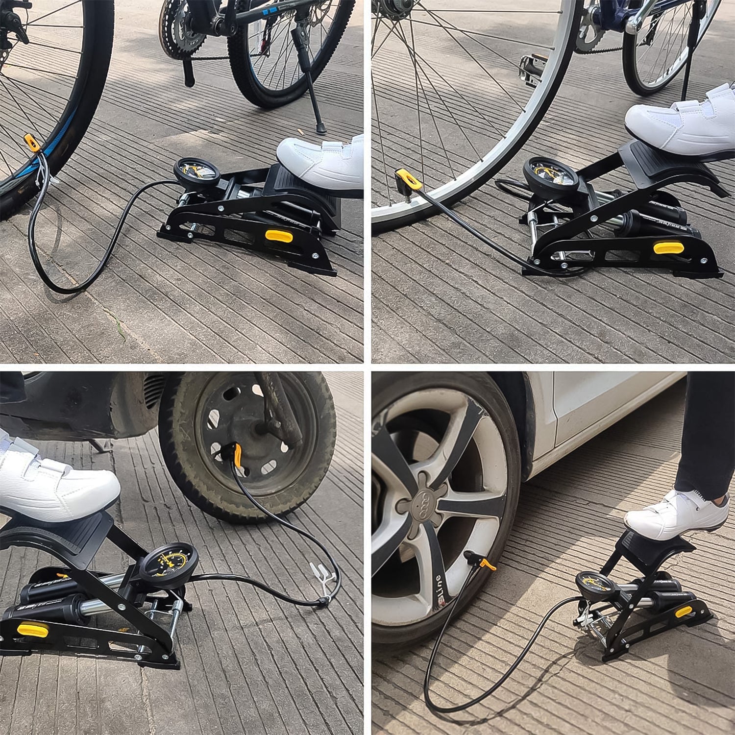 Portable High Pressure Foot Air Pump Compressor for Car and Bike