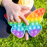 Fidget Toy Push  Bubble Fidget Sensory Toy for Kids and Adults Fidget per Stress Reliever Sensory Fidget pers (Butterfly & Car Shape / 1 Pc)