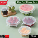 Silicone Stretch Lids, Microwave & Freezer Safe Food Covers (6 Pcs Set /95 Gm )